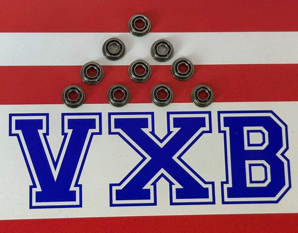 10-Pack Flanged Open Bearings 3x6x2 Miniature