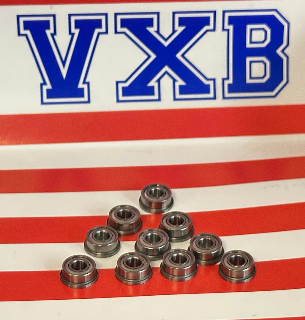 10-Pack Flanged Bearings F684ZZ 4x9x4mm - Shielded - Miniature