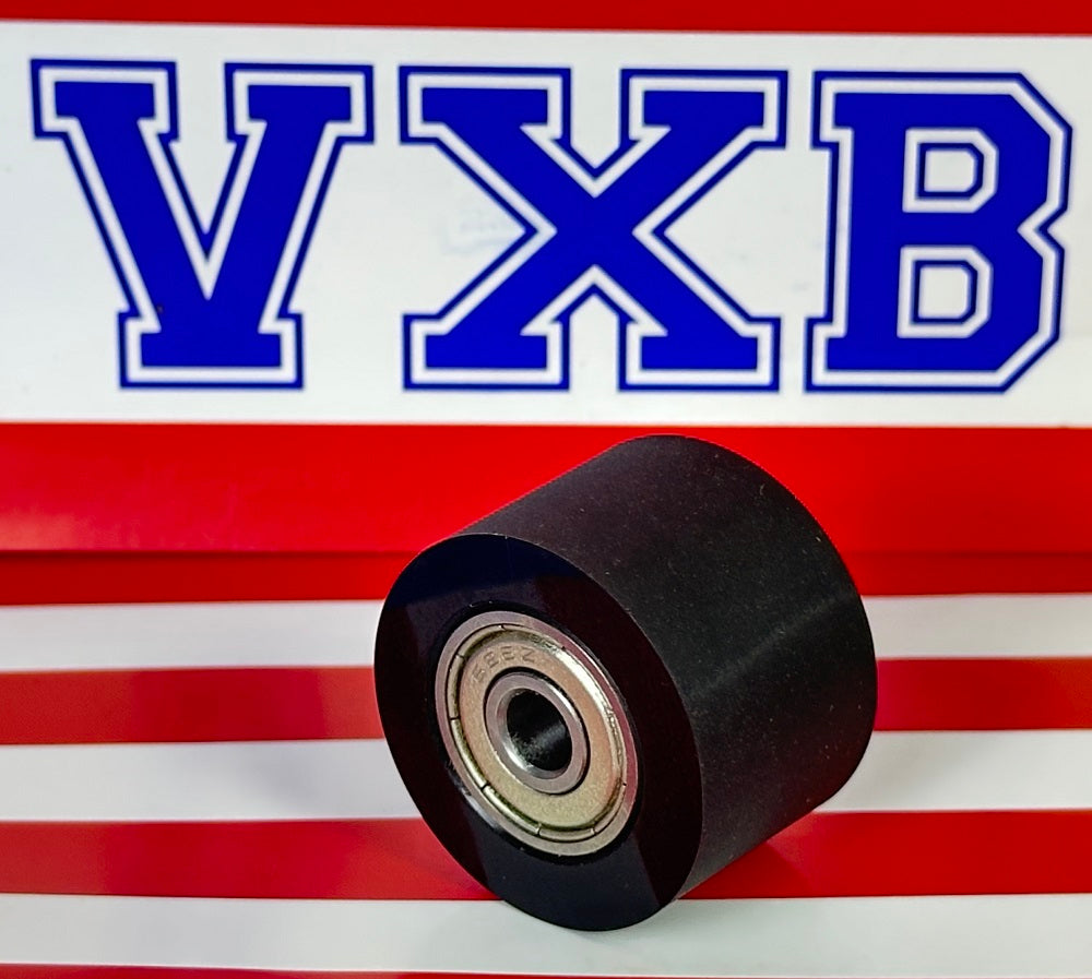 6x30x20mm Shielded Bearing - Black Polyurethane Tire Roller Wheel