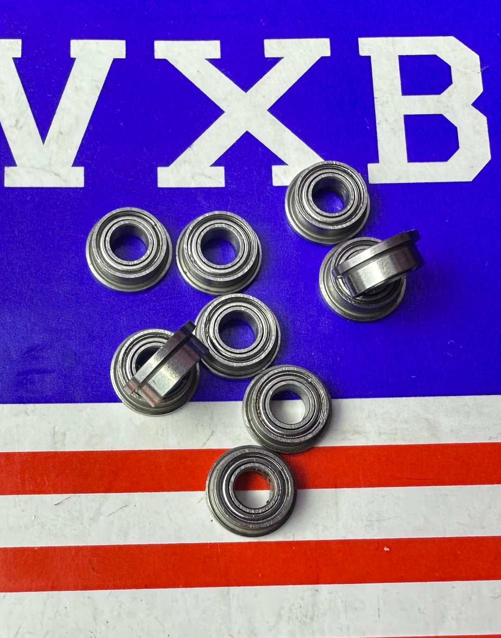 10-Pack Slot Car Flanged Shielded Bearings 1/8" x 1/4" - Miniature Bearings