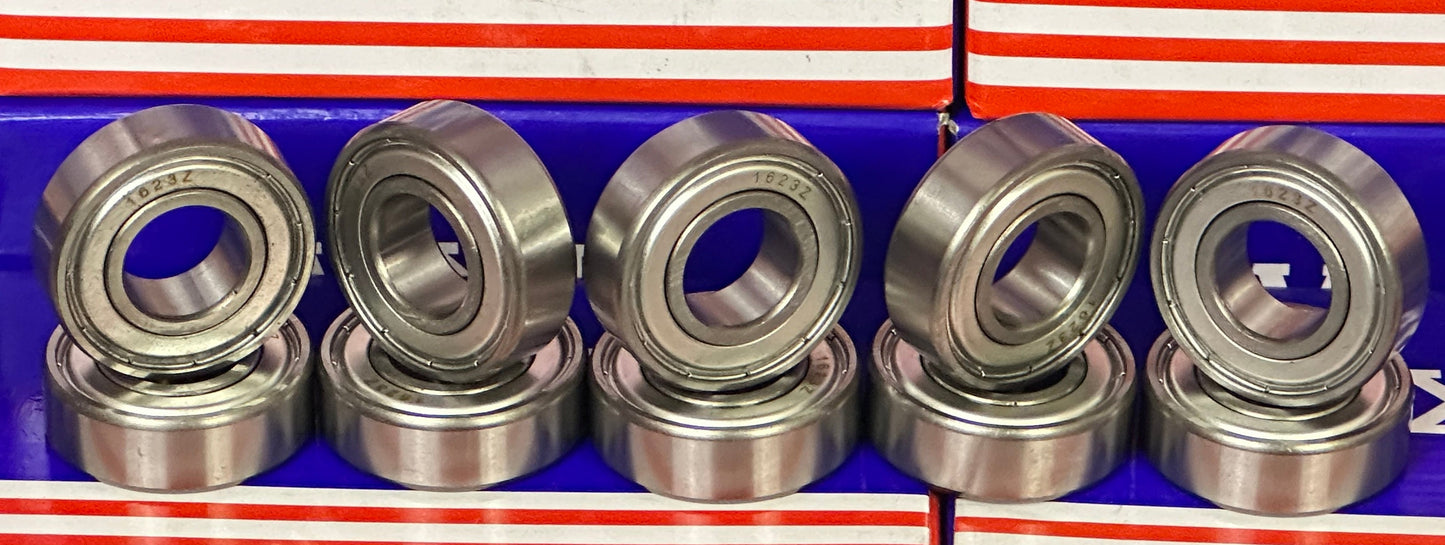 10-Pack 1623ZZ Bearings 5/8" x 1-3/8" x 7/16" - Shielded