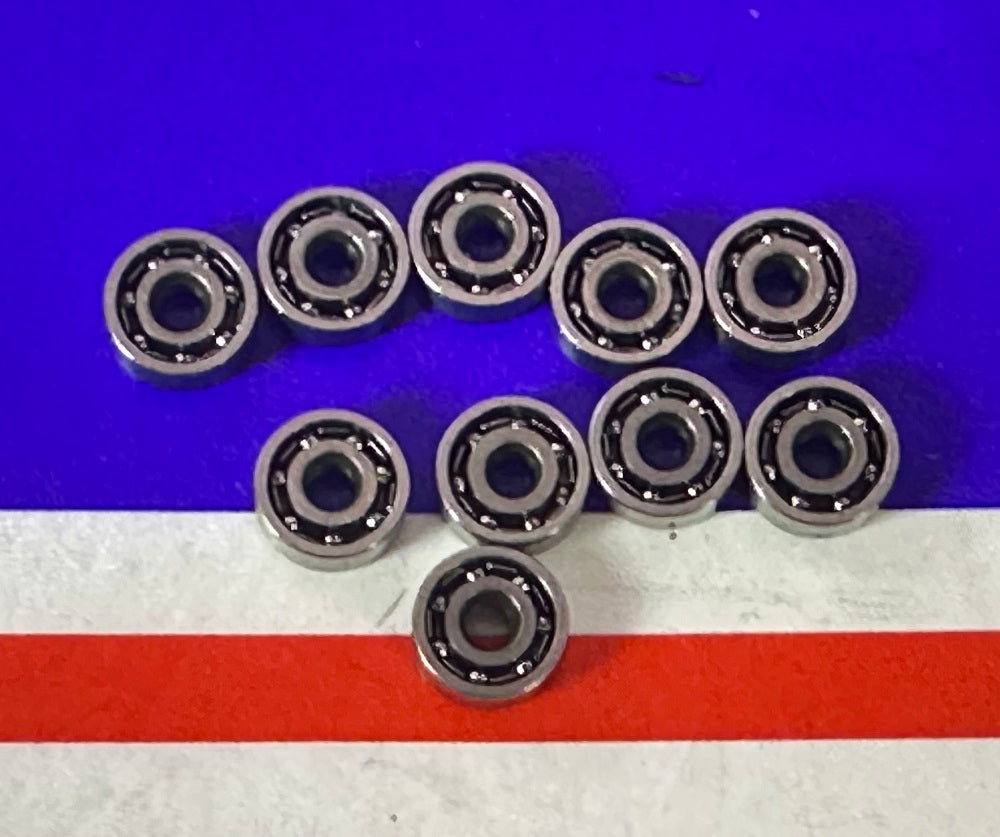 10-Pack 1.5x5x2 Stainless Steel Open Miniature Bearing
