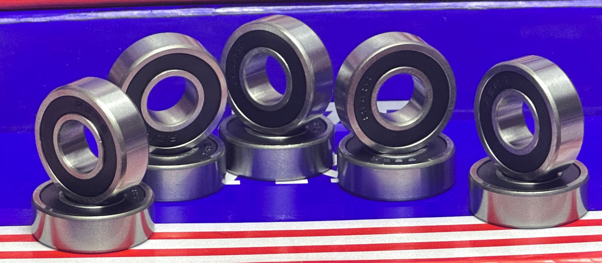 10-Pack Sealed Bearing R6-2RS 3/8" x 7/8" x 9/32" - Miniature