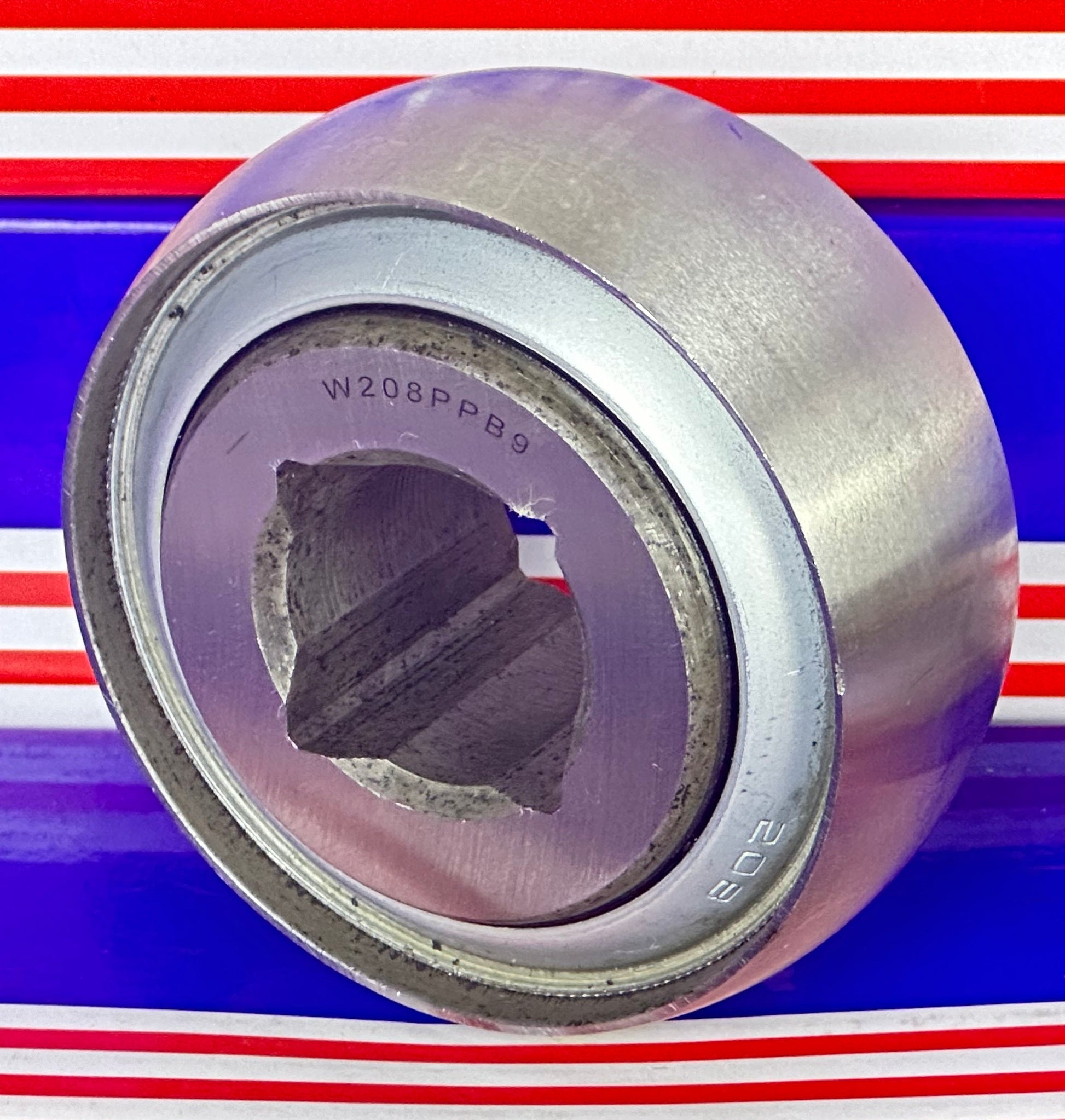 W208PPB9 Agriculture Heavy Duty Disc Harrow Bearing, Square Bore, Non-Relubricable, Two Triple Lip Seals, 1" Bore Bearing