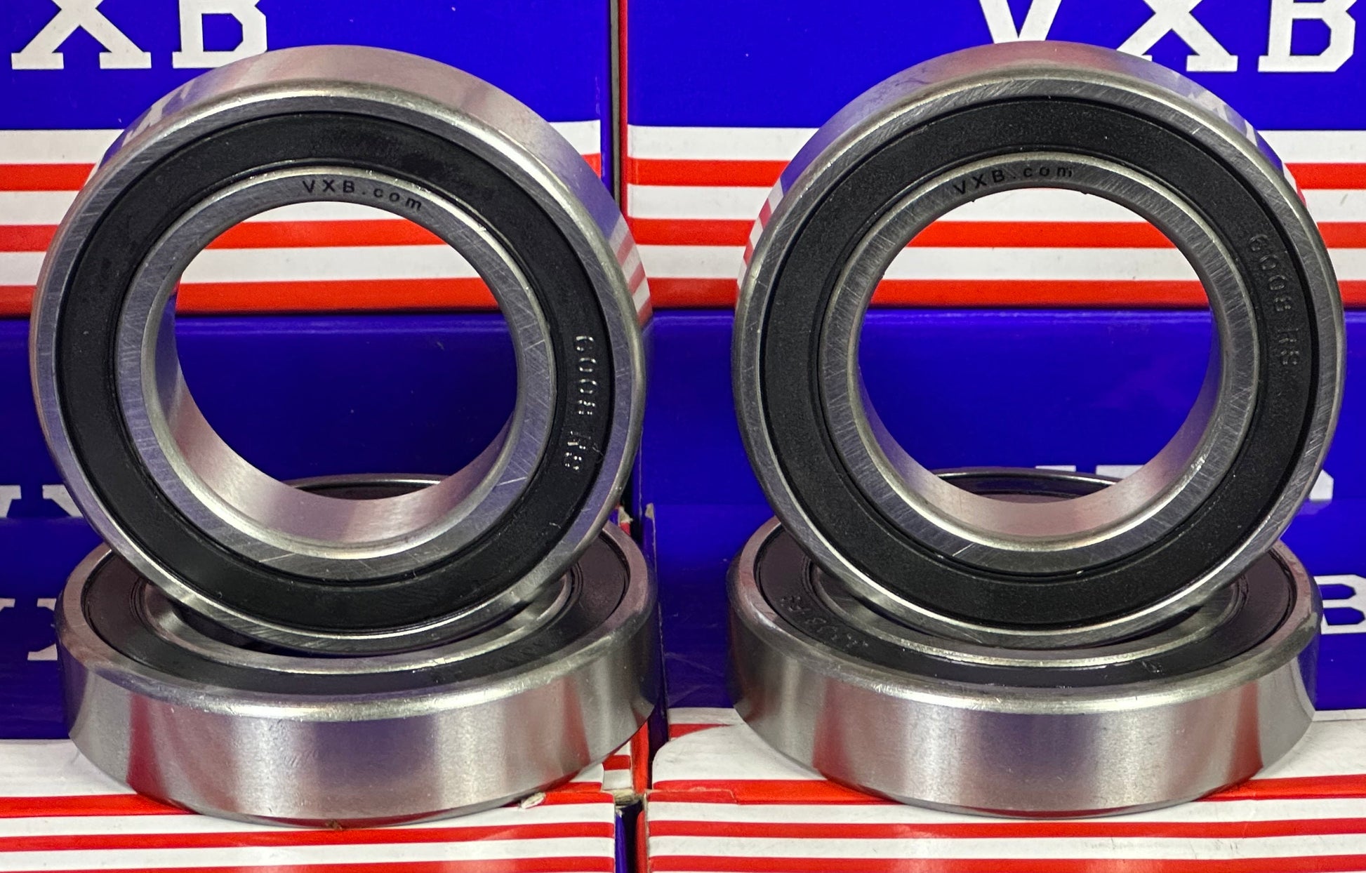 4-Pack 6008-2RS Bearings 40x68x15 Ball Bearings Dual Sided Rubber Sealed