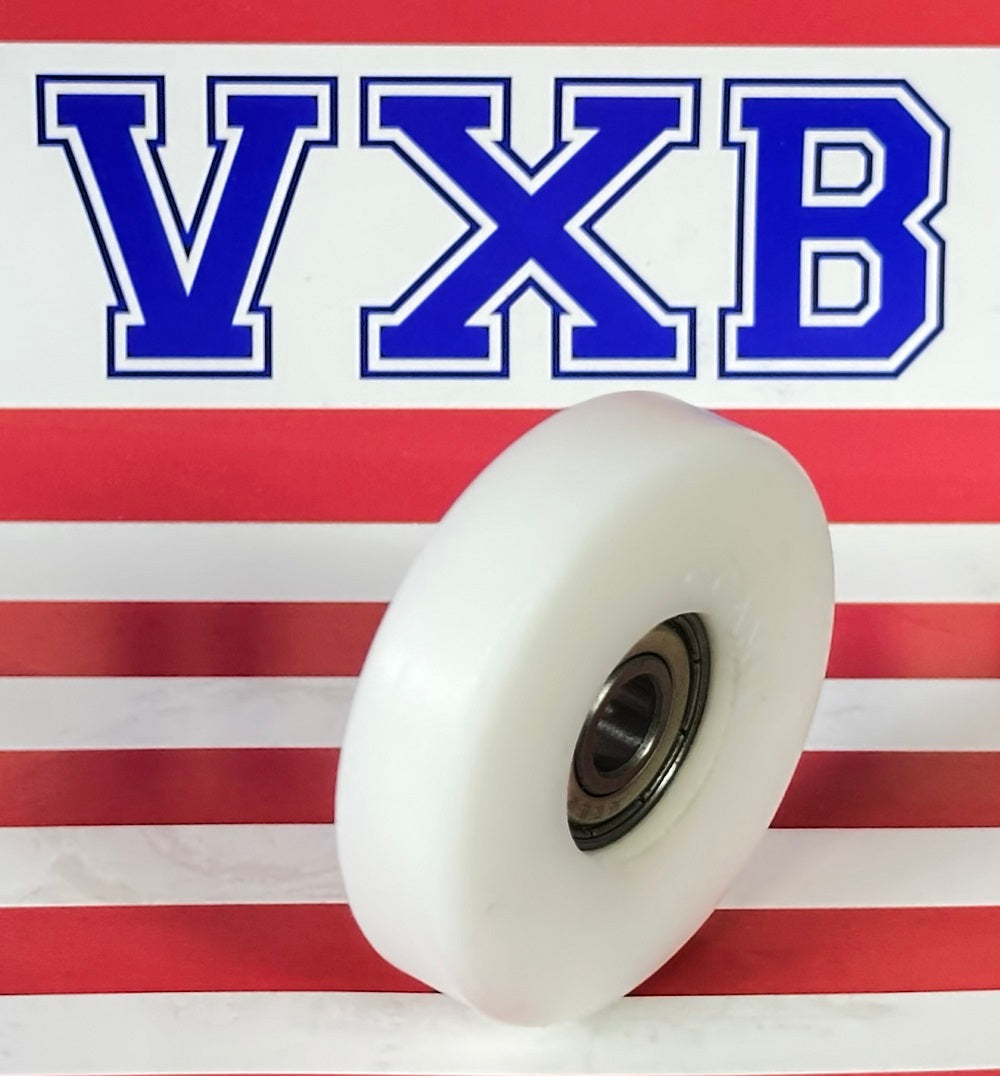8mm Bore Bearing - 50mm White Plastic Tire 8x50x12mm