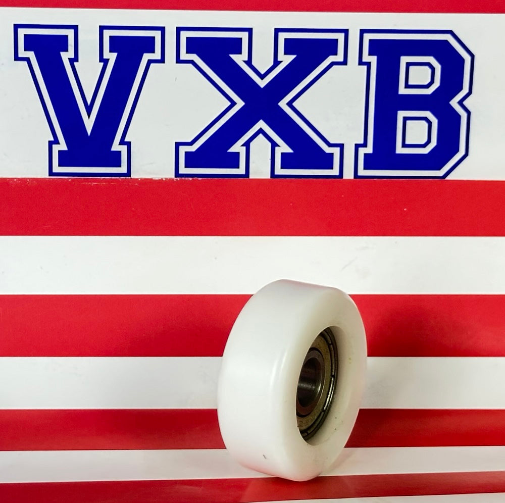 8mm Bore Bearing - 34mm White Plastic Tire 8x34x13mm