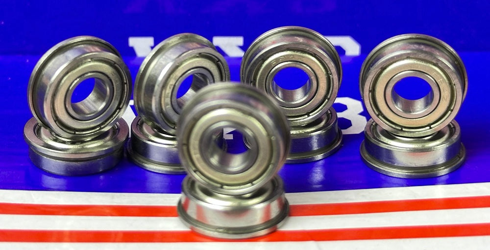 10-Pack Shielded Flanged Bearings FR4ZZ 1/4x5/8 inch Miniature Bearings