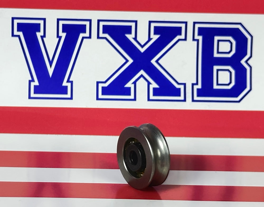 4mm Bore Bearing - 20mm 440C Stainless Steel Pulley U-Groove Track Roller Bearing 4x20x7mm