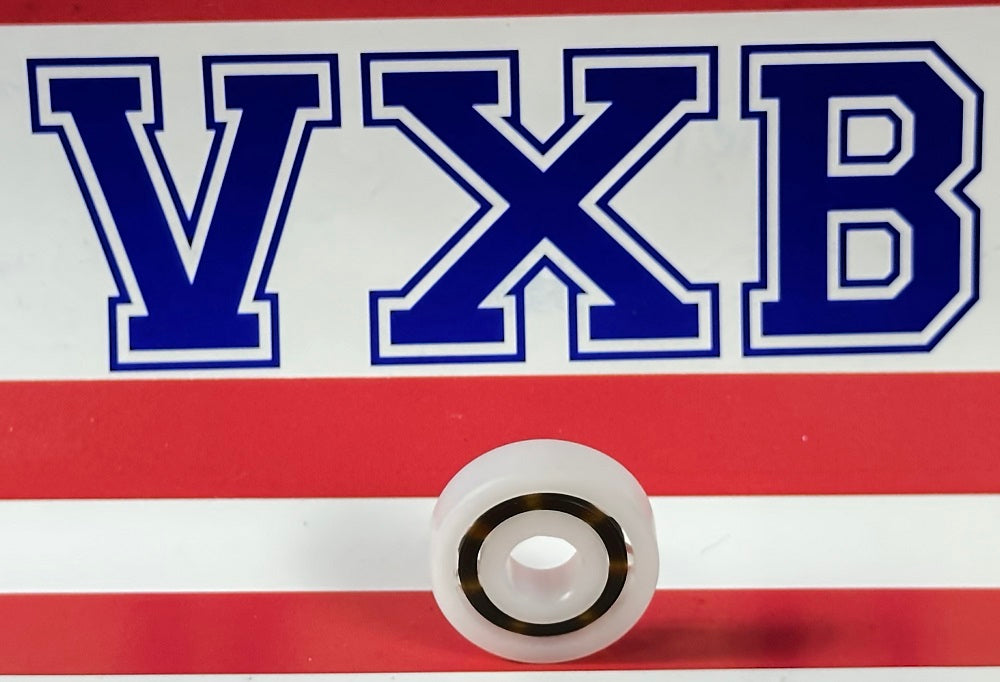 Acetal/POM Plastic Bearing R4A - Glass Balls - 1/4x3/4x7/32 inch