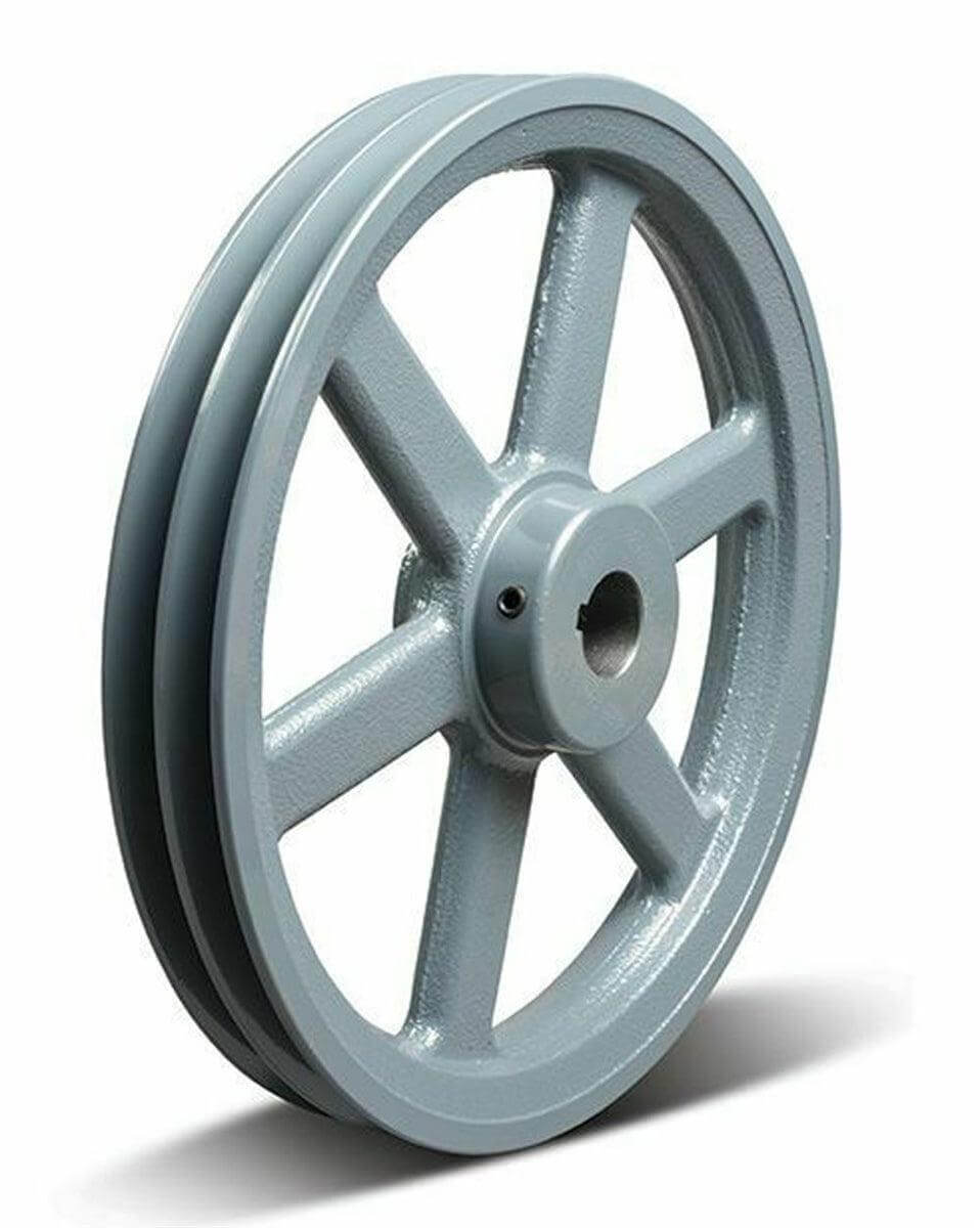 2AK124 1-1/4" OD 12.30", Bore 1-1/4" Sheave Pulley Gear Cast Iron for 2 Grooves
