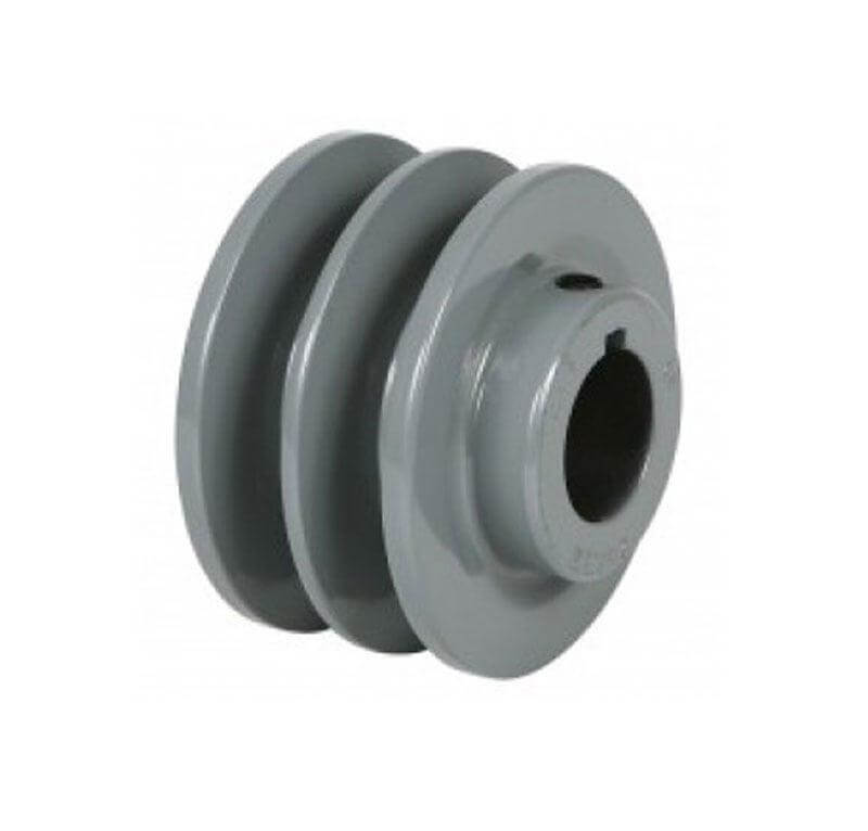 2AK22 3/4" Bore Solid Sheave Pulley - 2.2" OD , Hex set screws 2 grooves for V-belts size 4L, 3L 2AK (OD 2.35"- ID 3/4")