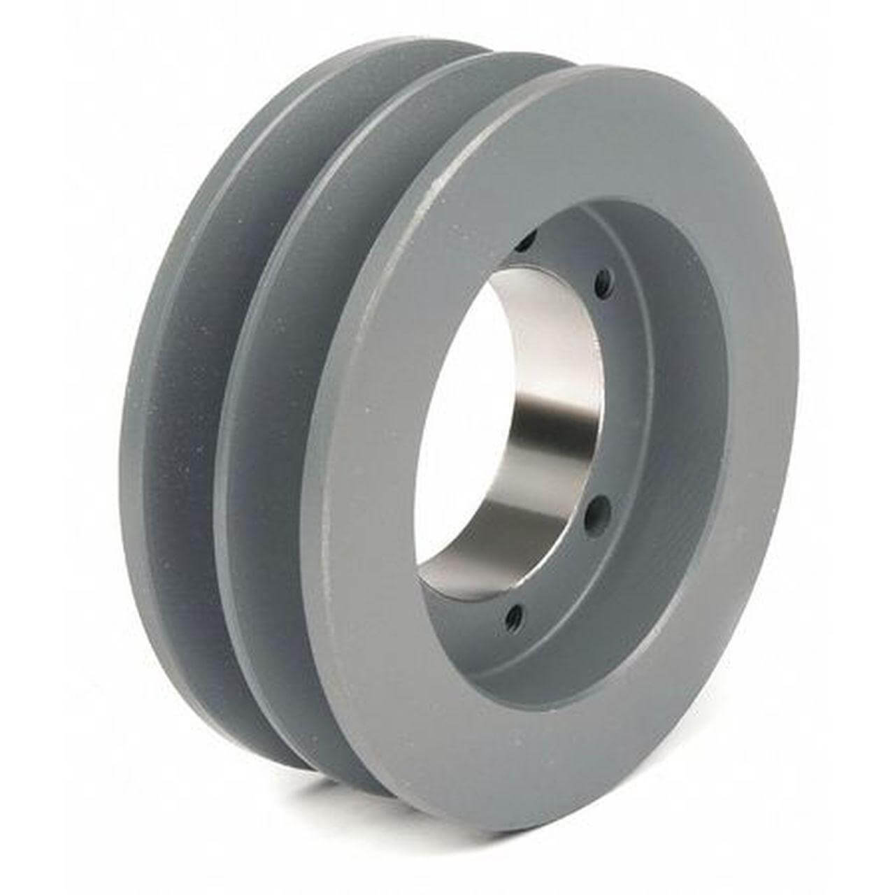 2AK46 H Bushing Solid Sheave Pulley - 4.6" OD Double Groove Pulley 2AK46H for V-belts size 4L, A, AX, 2AK46H (OD 4.6" )