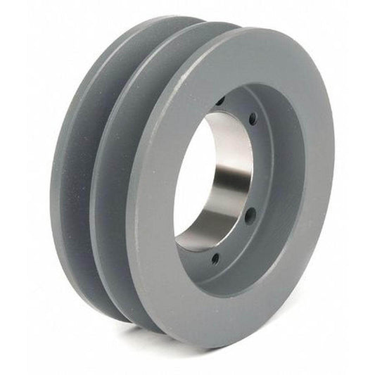 2AK46 H Bushing Solid Sheave Pulley - 4.6" OD Double Groove Pulley 2AK46H for V-belts size 4L, A, AX, 2AK46H (OD 4.6" )