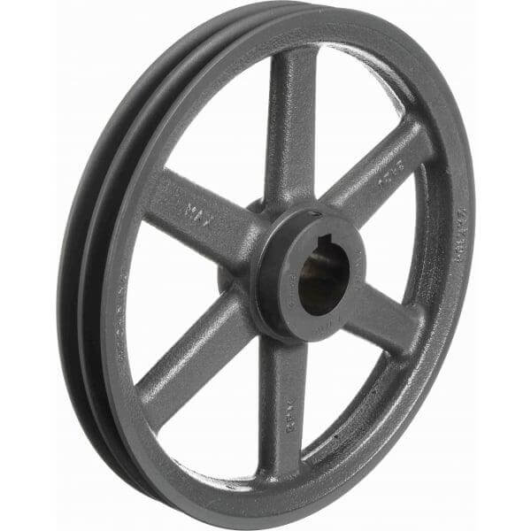 2BK105 1" Bore Sheave Pulley - 10.25" OD , Hex set screws 2 Grooves for V-belts size 5L, 2BK105-1"