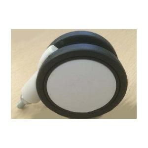 10-Pack 3" Black-White Twin Wheels Caster - Brakes & M8 Threaded Stem-