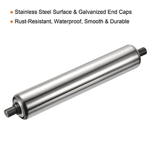 Gravity Conveyor Roller 1.5" Diameter x 8" Length - Stainless Steel