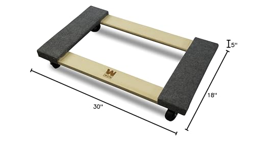 18" x 30" inch Hardwood Furniture Moving Dolly - 1320 lbs. Capacity