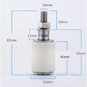 32x40mm Sliding Guide/Track Wheel Bolt & Nut Mounting