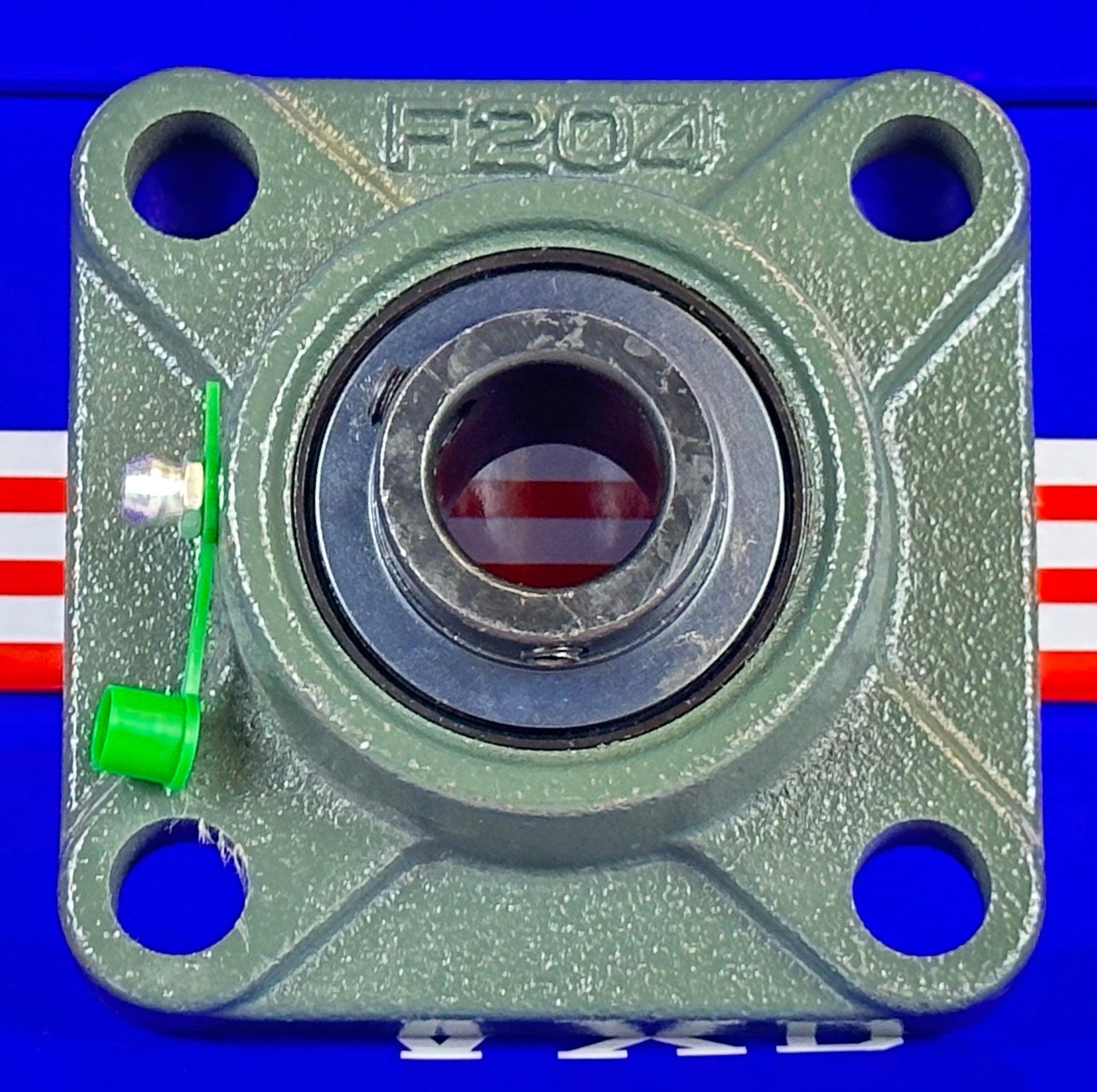 3/4" Bearing UCF204-12 Black Oxide Plated Insert + Square Flanged Cast Housing Mounted Bearing