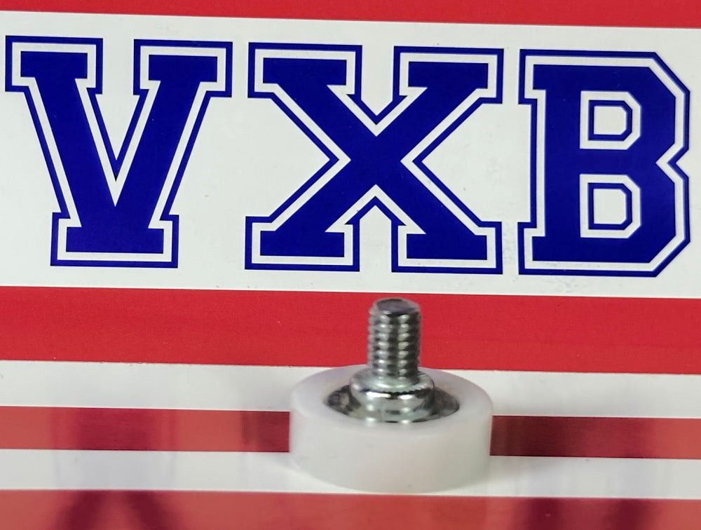 Flat Nylon Ball Bearing - 22mm White Plastic Tire for sliding doors & windows