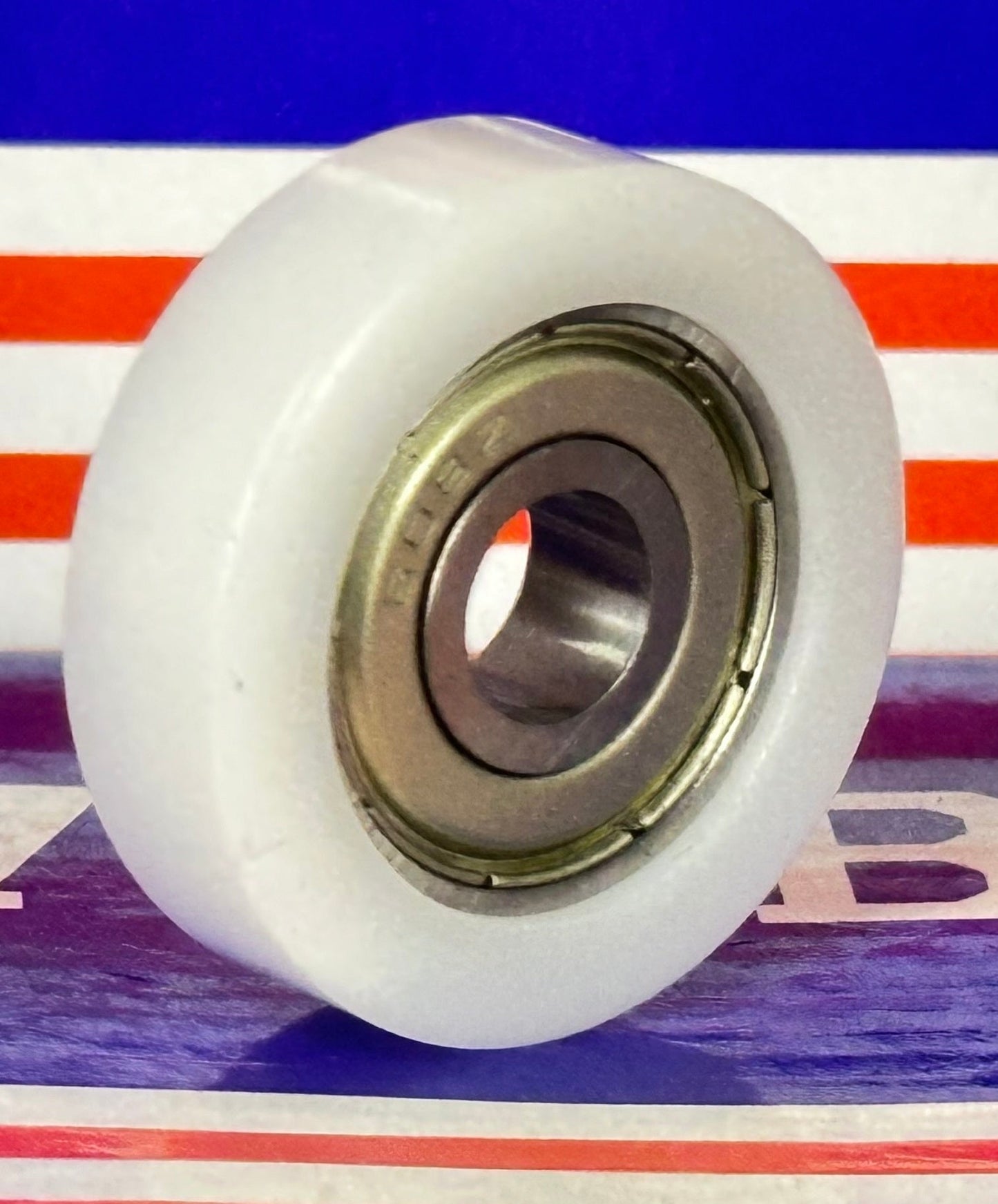 8mm Bore Bearing - 30mm White Plastic Tire 8x30x8.5mm