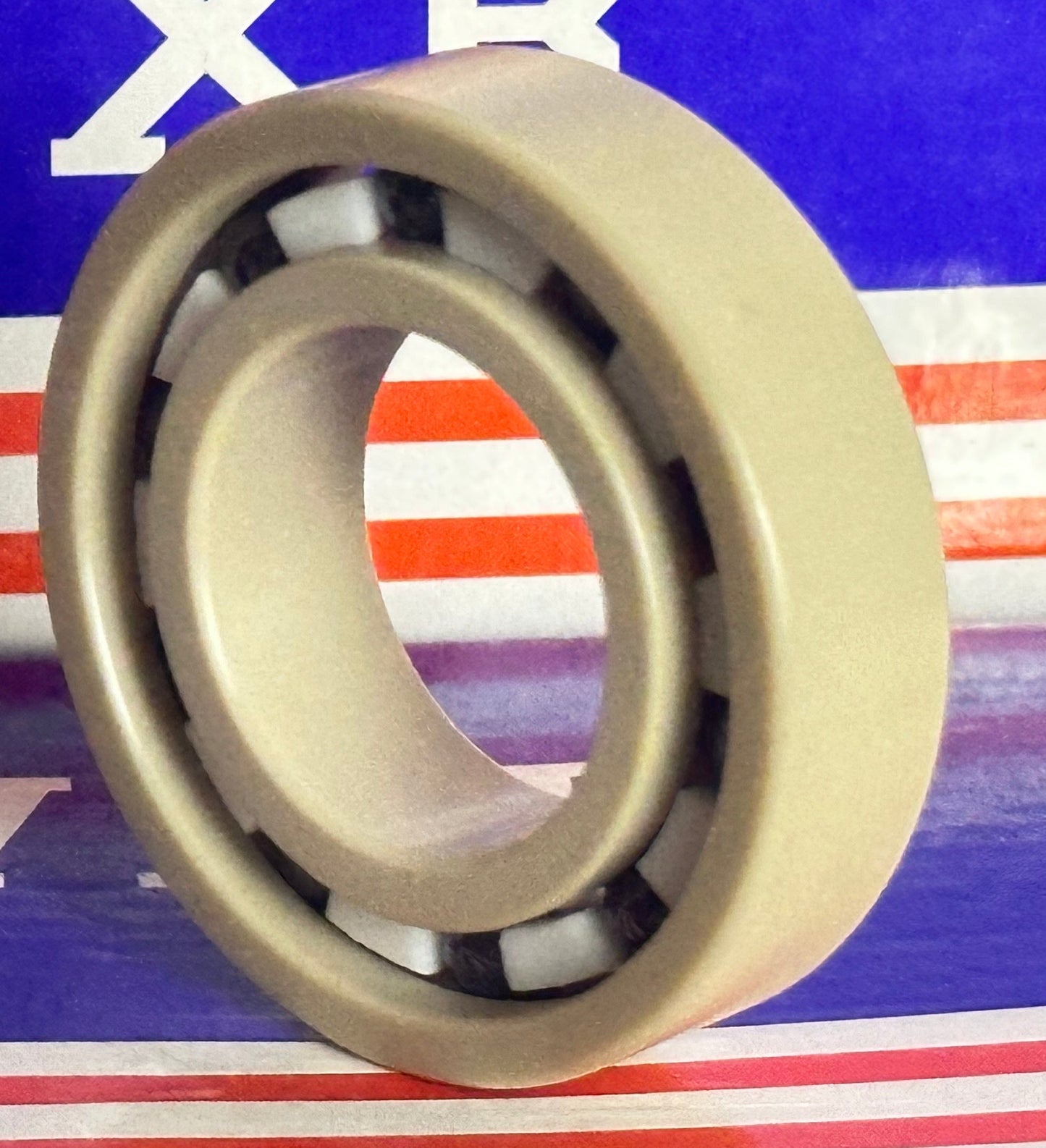6005 PEEK Ball Bearing - Si₃N₄ Ceramic Balls - PTFE Cage - 25x47x12mm
