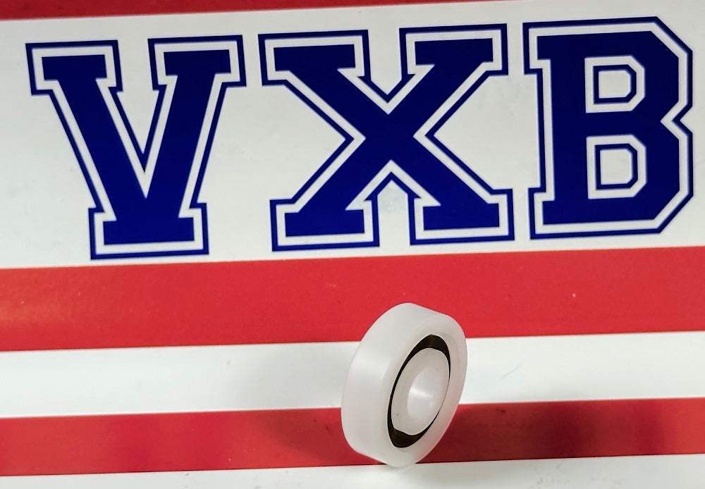 Acetal/POM Plastic Bearing R4A - Glass Balls - 1/4x3/4x7/32 inch