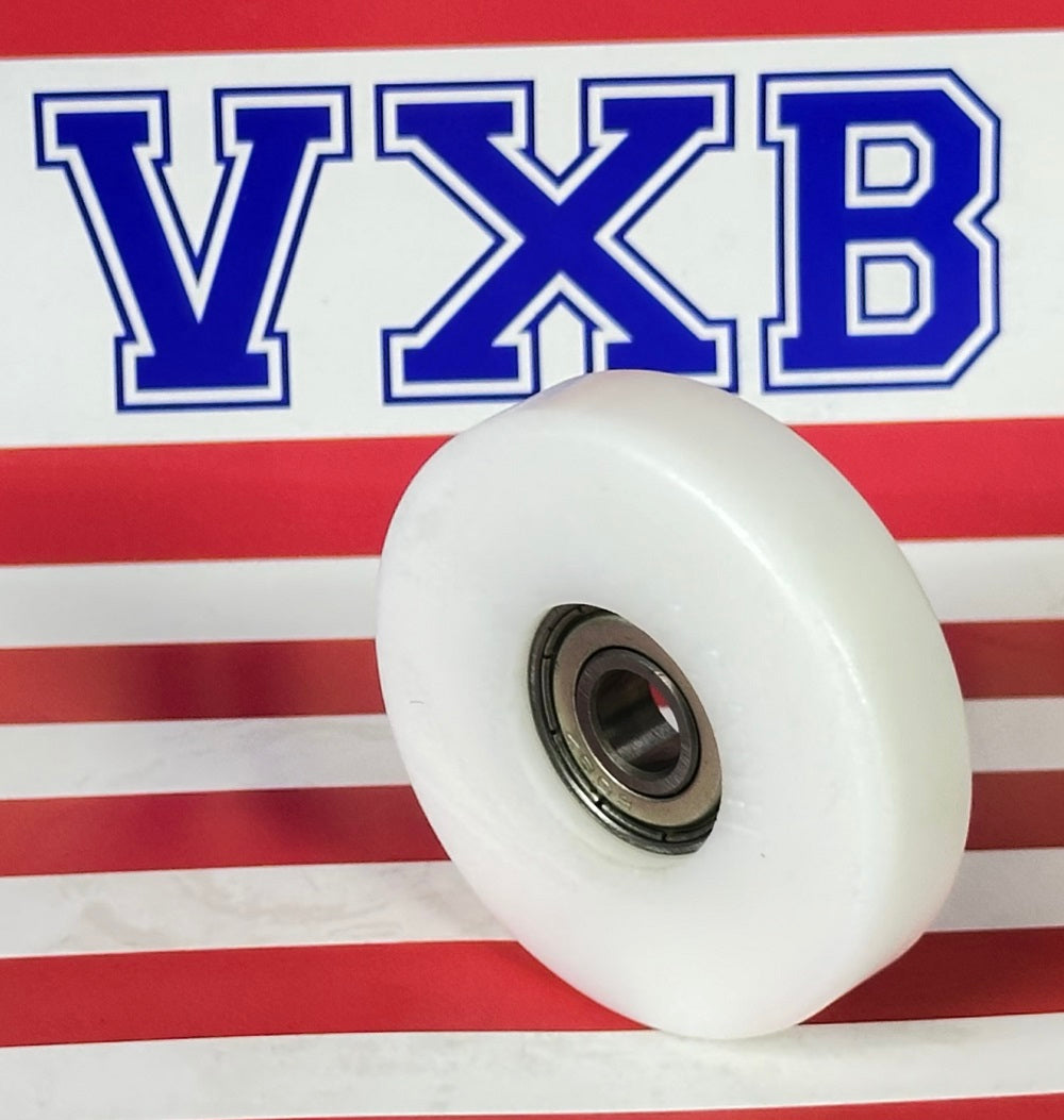 8mm Bore Bearing - 50mm White Plastic Tire 8x50x12mm