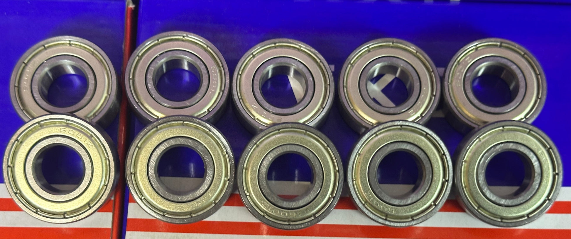 10-Pack 6001ZZ 12x28x8mm Shielded on Both Sides Ball Bearing