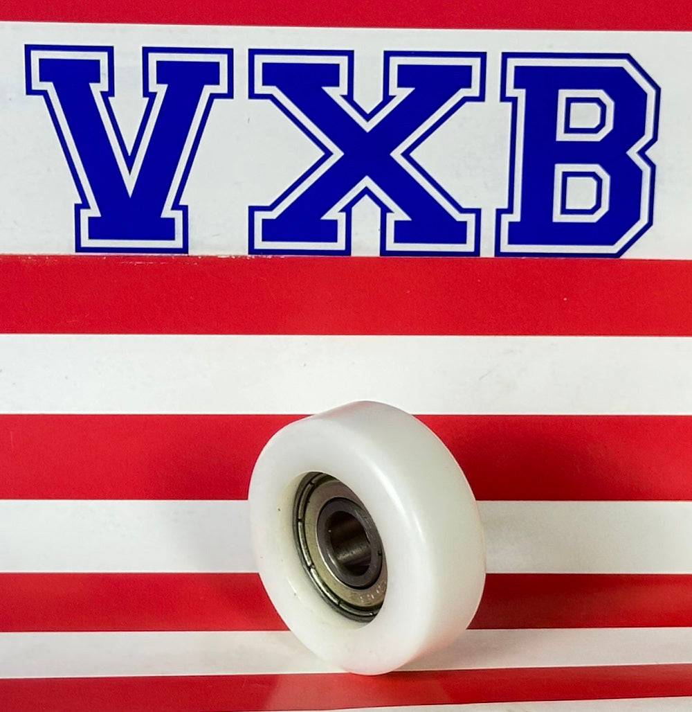 8mm Bore Bearing - 34mm White Plastic Tire 8x34x13mm