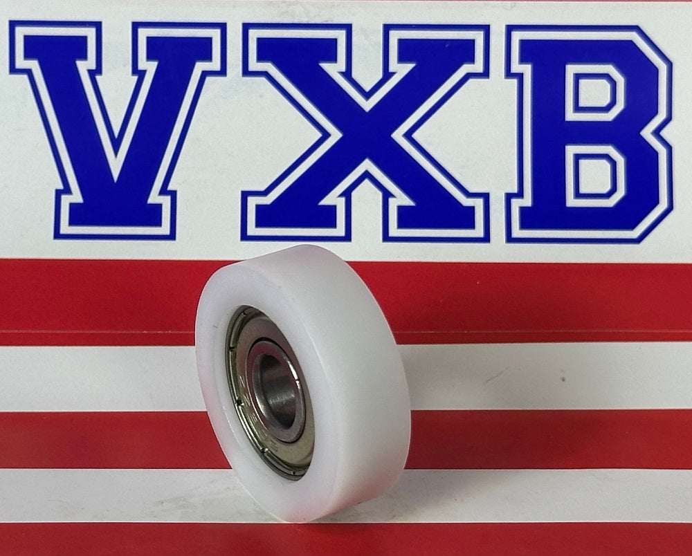 8mm Bore Bearing - 30mm White Plastic Tire 8x30x10mm