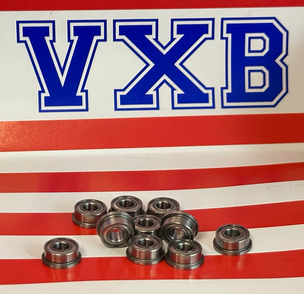 10-Pack Flanged Bearings F684ZZ 4x9x4mm - Shielded - Miniature