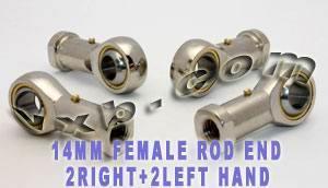 4 Female Rod End 14mm PHS14 2 Right Hand & 2 Left Hand Bearing