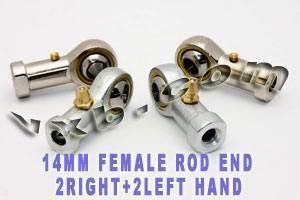4 Female Rod End 14mm PHS14 2 Right Hand & 2 Left Hand Bearing