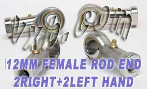 4 Female Rod End Heim Joints 12mm PHS12 - 2 RH + 2 LH Hand