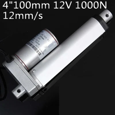 4 Inch Stroke 1000N 225 lbs DC 12 Volt Linear Actuator - Brackets