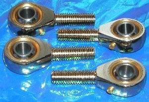 4-Pack Male Rod End Bearings 12mm POS12 - 2 Right Hand + 2 Left Hand