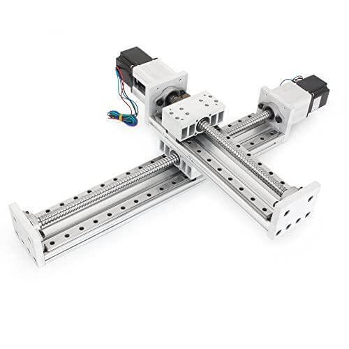 400mm Stroke CNC Linear Stage Motion Actuator X Y Z Axis Linear Slide Rail Aluminum Alloy Cross Sliding Table Linear Rail Guide SFU1605 Ballscrew+Nema23 57 Stepper Motor for CNC