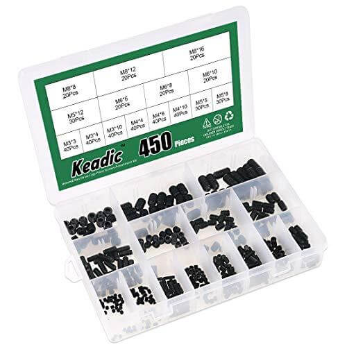 450-Piece Hex Set Screw Assortment Kit - Steel – Internal Hex Drive