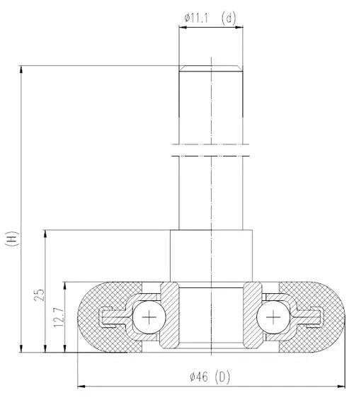 46mm Nylon Track wheel Combined - 99mm Axle 10-Pack Bearings