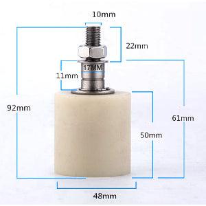 48x50mm Sliding Guide/Track Wheel Bolt & Nut Mounting