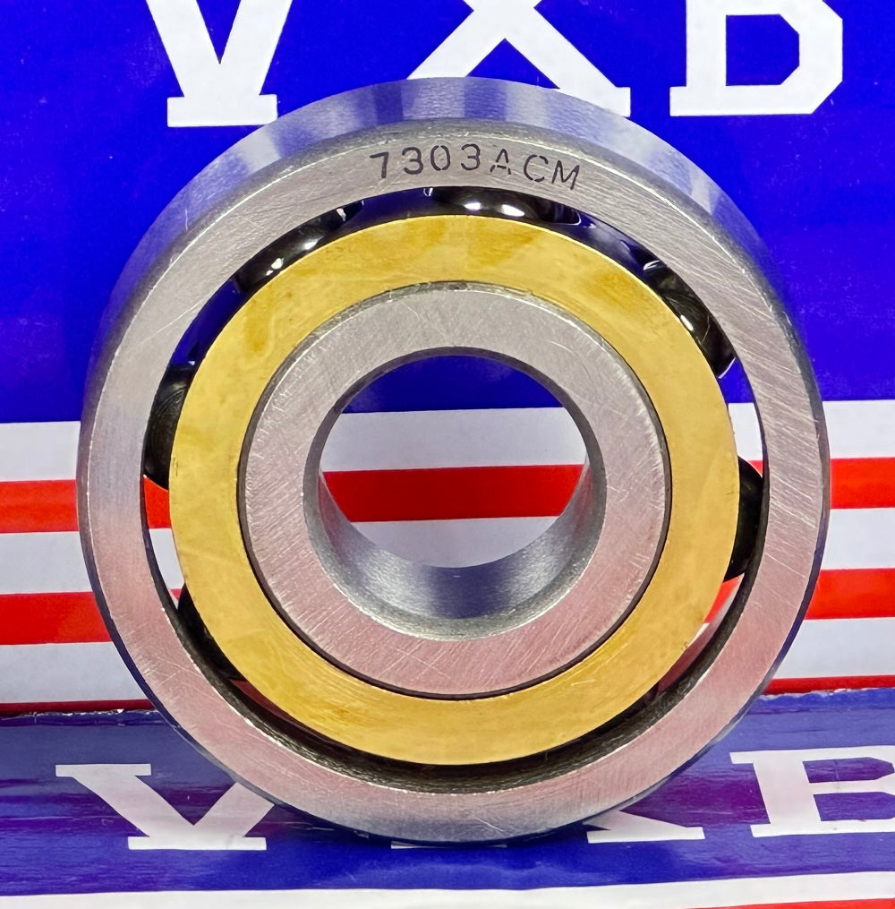 7303ACM Angular Contact bearing Bronze Cage 17x47x14mm