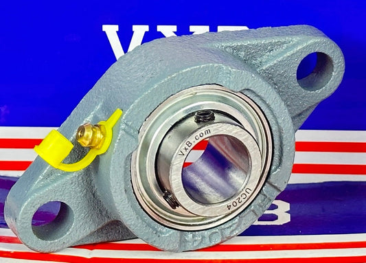 20mm Bearing UCFL204 + 2-Bolt Flanged Cast Housing Mounted Bearing