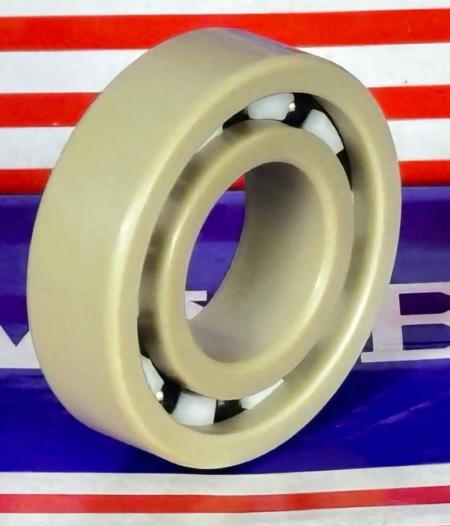 6003 PEEK Ball Bearing - Si₃N₄ Ceramic Balls - PTFE Cage - 17x35x10mm