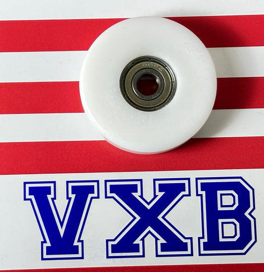 8mm Bore Bearing - 50mm White Plastic Tire 8x50x12mm