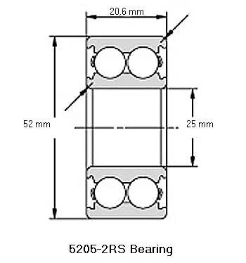 5205-2RS Ball Bearing - Angular Contact