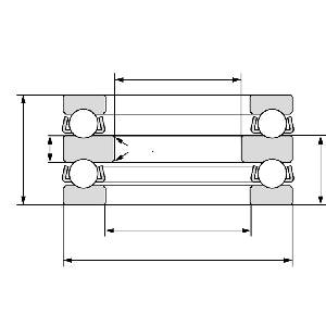 52312 Double Direction Axial Thrust Ball Bearing 60x110x64mm