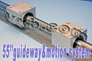 55 inch Long Rail Guideway 20mm System w/2 Slide Units Linear Motion