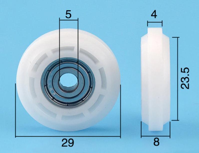 5mm Bore 2020 Aluminum Extrusion Profile 29mm POM Plastic Y Type Track sliding Wheel Bearing 5x29x8mm